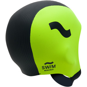 2023 Swim Research Freedom 3mm Badekappe C-HOSR - Schwarz / Flo Gelb